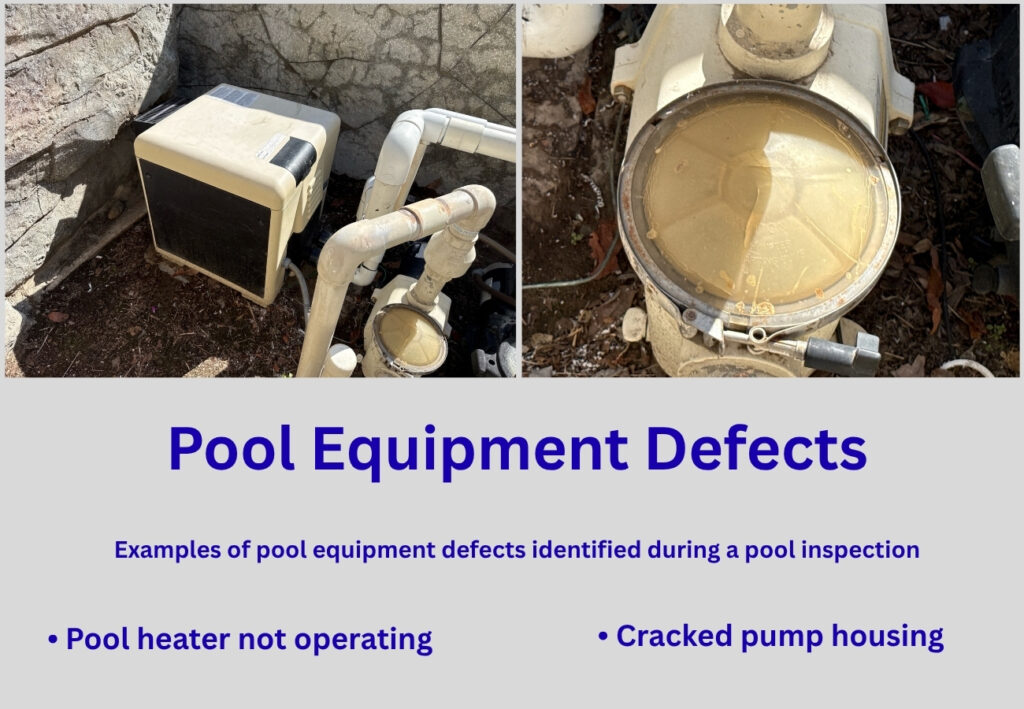 Pool equipment defects found during a Southern California home inspection