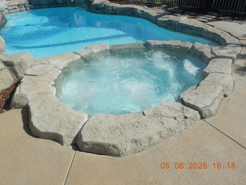 Spa jets operating during a Southern California pool inspection